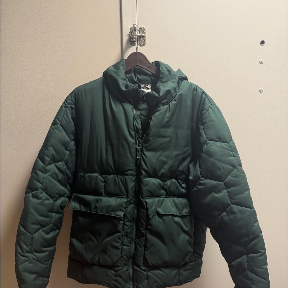 Nike Dark Green Puffer Bomber Jacket